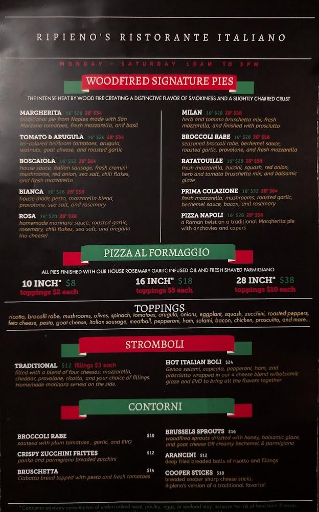 Ripieno's Ristorante Italiano Menu image 1